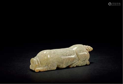 汉·玉猪把件 HAN DYNASTY  A JADE PIG