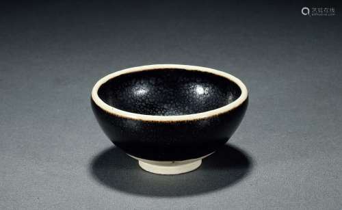 宋·介休窑油滴盏 SONG DYNASTY  A 'JIEXIU' 'OIL SPOT' TEA BOWL