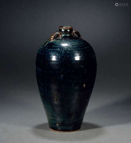 宋·磁州窑黑釉梅瓶 SONG DYNASTY  A 'CIZHOU' BLACK-GLAZED VASE, MEIPING