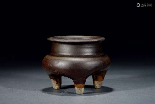 宋·赣州窑三足鬲式炉 SONG DYNASTY  A 'LI'-TYPE 'GANZHOU' TRIPOD CENSER