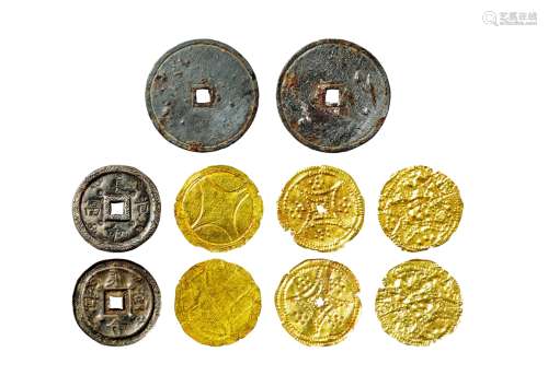 明·金银钱一组五枚 MING DYNASTY  FIVE COINS