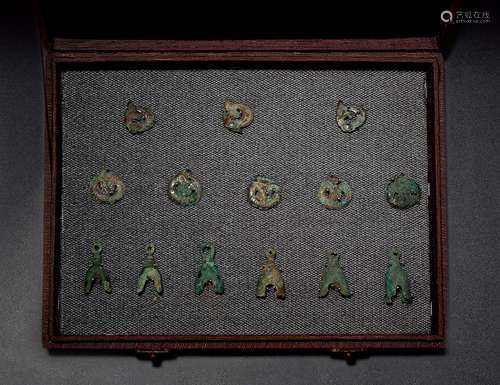 夏-周·夏庤币、仿生鸟币一组十四枚 XIA-ZHOU DYNASTY  FOURTEEN COINS