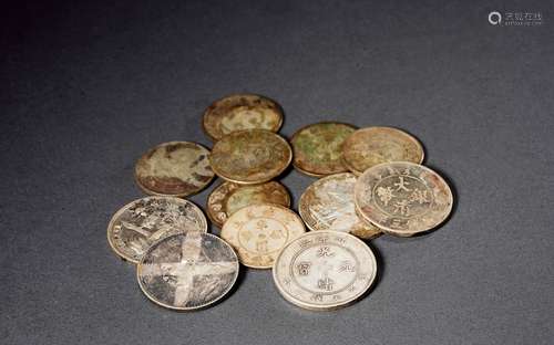 清-民国·银币一组十二枚 QING DYNASTY-REPUBLIC OF CHINA PERIOD  TWELVE SILVER COINS