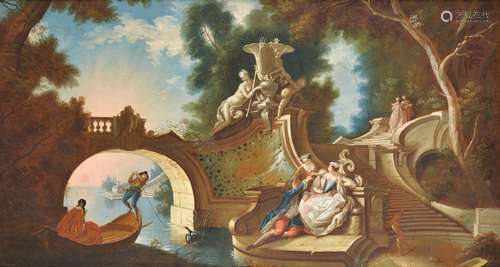 Circle of Jacques de Lajoue (French 1687-1761)Scene galante dans un parc