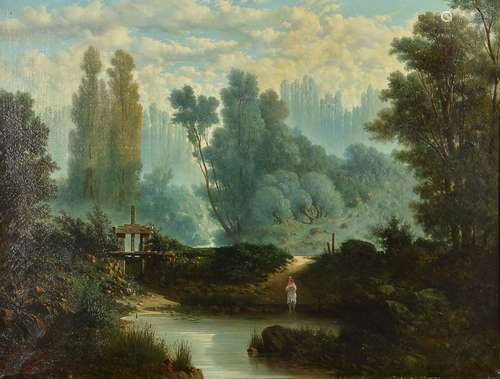 Amedee-Marie-Antoine Jullien (French 19th century)The wooded pool