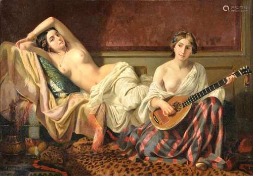 French School (19th century)Serenade in the harem