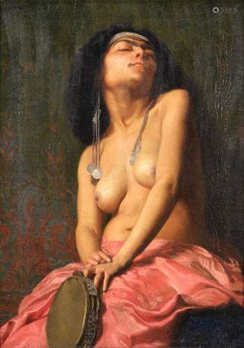 L*** Robin (French 19th century)The tambourine girl