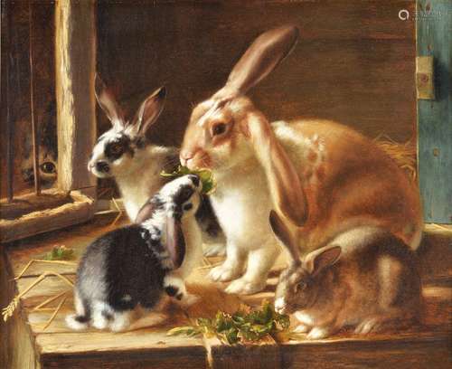 Horatio Henry Couldery (British 1832-1918)Rabbits