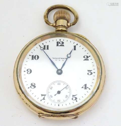 Waltham pocket watch : a gilt Dennison cased 'Waltham