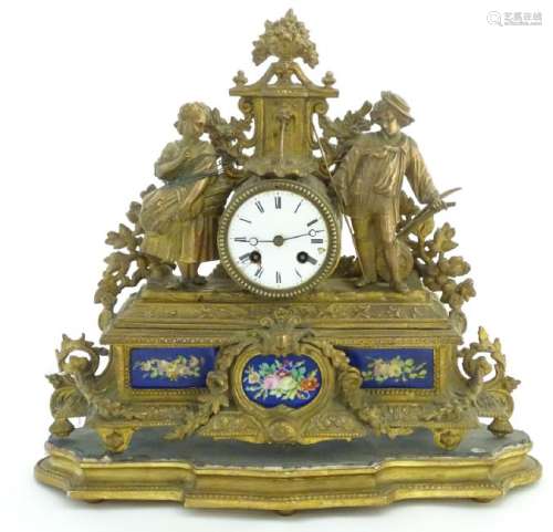Marti & Co clock : a Gilt metal ( spelter ?) and