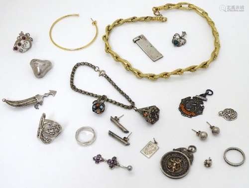 Assorted 6 etc including  hallmarked silver fobs,