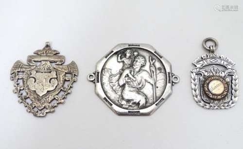 Two silver fobs hallmarked Birmingham 1894 and