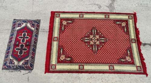 Rug / Carpet : two assorted rugs , one a small rug with
