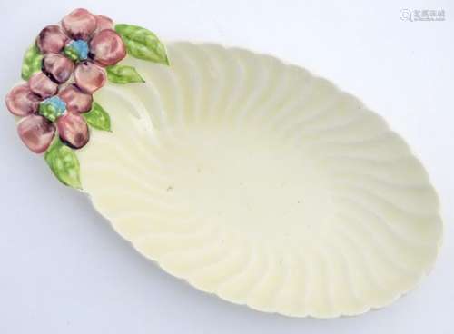 A Royal Staffordshire scalloped oval shaped dish