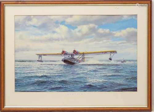 Militaria: Roy Gross (XX) Coloured print 'Catalina