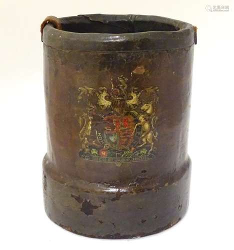 Militaria: A 19thC cordite carrier, of cork, canvas and