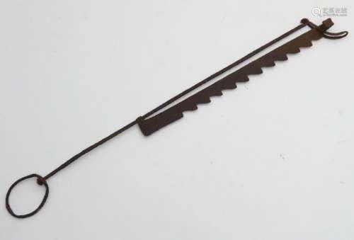 An 18thC / 19thC wrought iron adjustable height