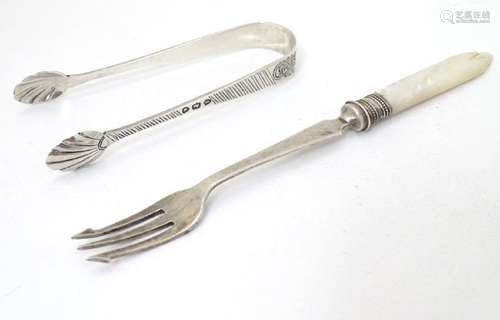 Victorian silver sugar tongs hallmarked London 1890