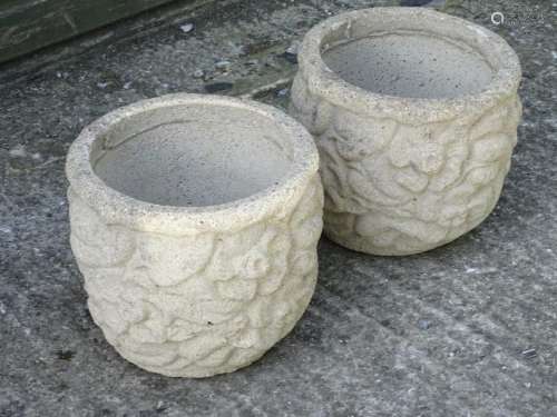 A pair of reconstituted stone large 20 thC planters