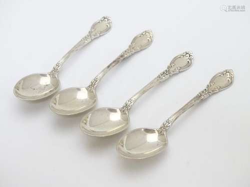 A set of four American sterling silver teaspoons by the