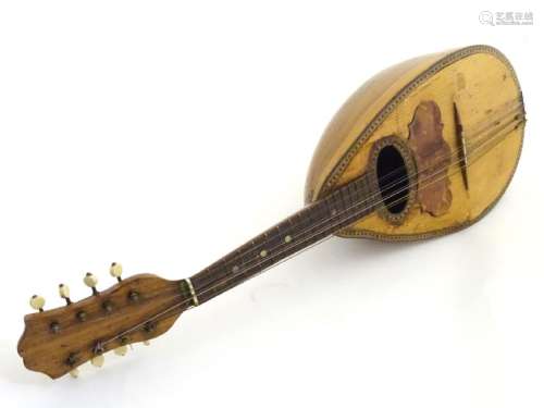 Musical Instruments: a 19thC Italian Mandolin, bearing