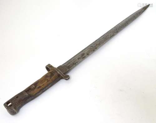 Militaria: a 1903-pattern Enfield bayonet (issued