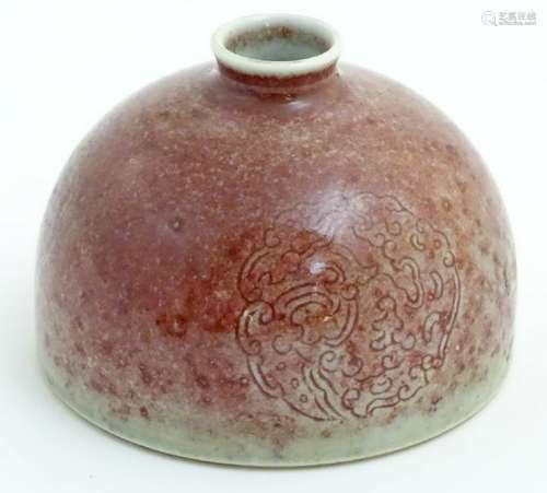 A Chinese sang-de-boeuf pot/taibai zun formed as a