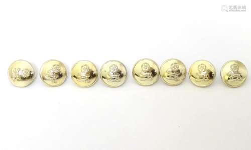 Militaria: a set of eight tunic buttons by Gaunt,