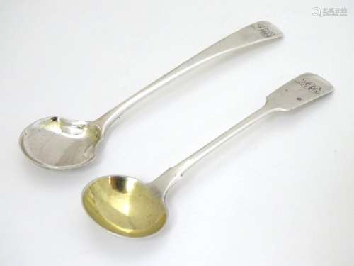 A Geo III silver salt spoon hallmarked London 1803