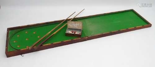 Victorian folding bagatelle: a 19thC felt lined folding