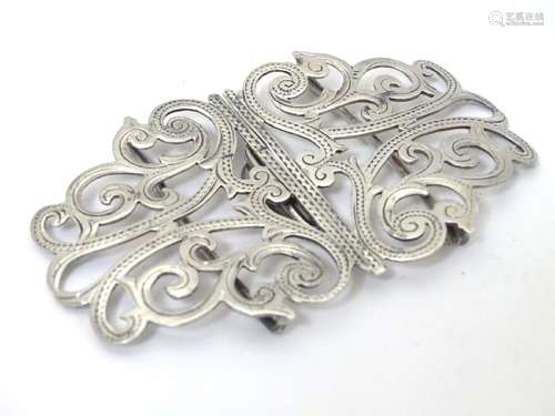 A silver nurses buckle hallmarked Birmingham 1901 maker