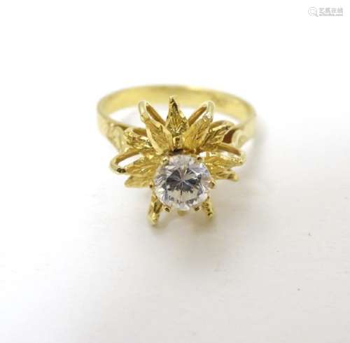A vintage 18ct gold cocktail ring set with central