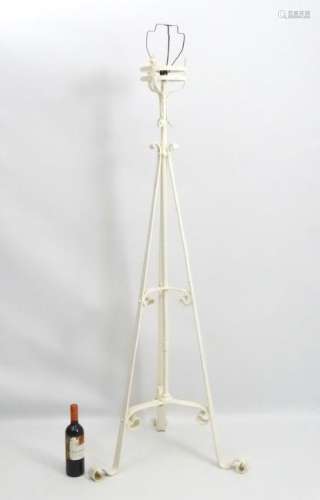 Arts and Crafts : a white painted late 19thC tripod