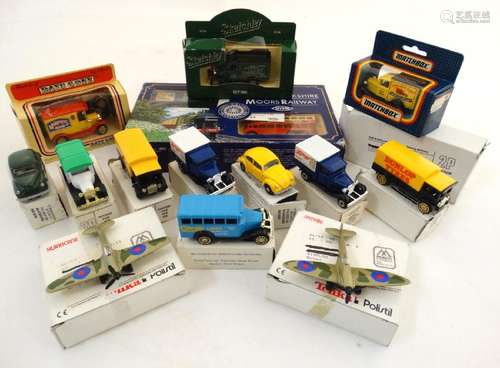 Toys: A collection of approximately 16 model cars  to