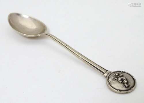 Lawn Bowls Interest : A silver teaspoon with image to
