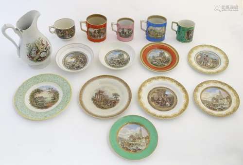 A quantity of Prattware items, comprising two large