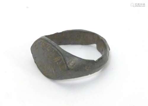 An Antique bronze ring reputed to be from the Roman