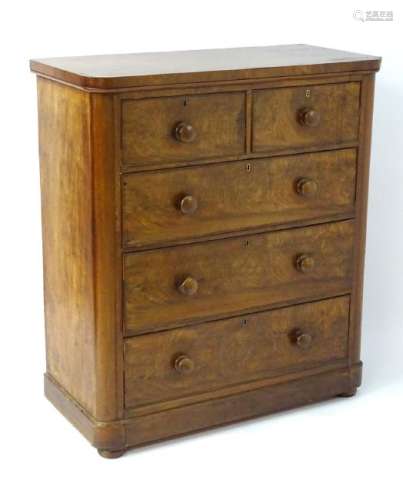 A mid / late 19thC mahogany chest of drawers,