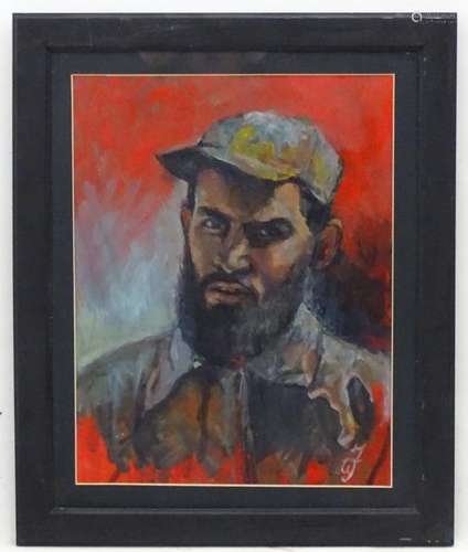 JWF XX, Cuban School, Oil on board, Portrait of the