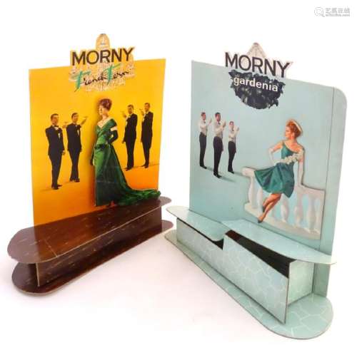 Advertising Showcards  :  2 printed cardboard ' Morny '