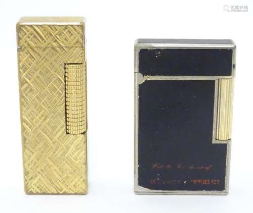 A Dunhill 'Rollagas' lighter, in gold-plated