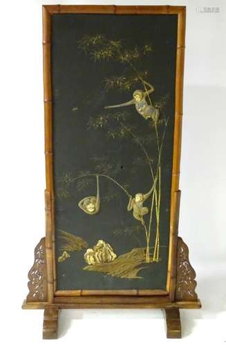 An early 20thC Japanese Aesthetic movement screen on