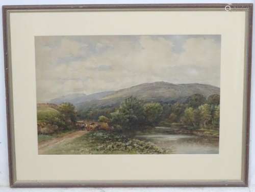 James Orrock (1829-1913), Watercolour, Driving cattle