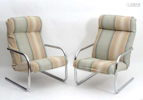 Vintage Retro : a pair of 1970's Cantilever armchairs