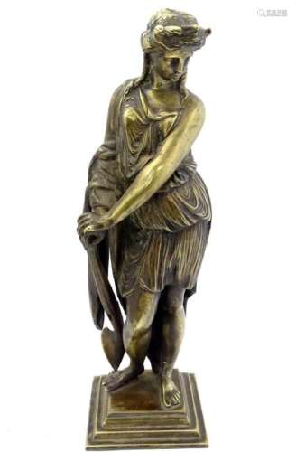 A 19thC cast bronze sculpture of a classical figure