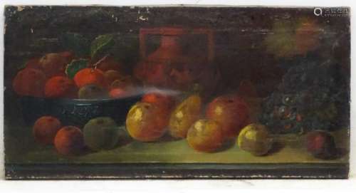 G Evason XIX-XX, Oil on canvas, Still life with fruit