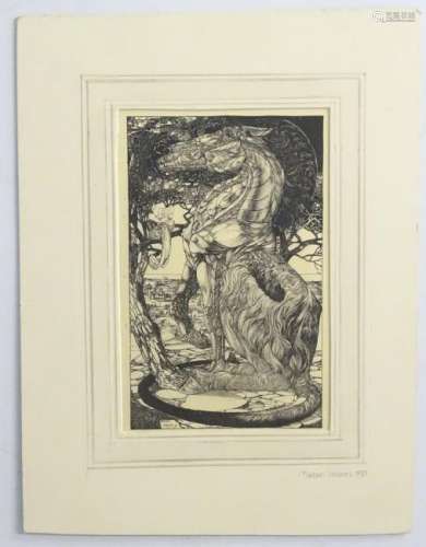 Patten Wilson (1868-1928), Monochrome print, Rustrum