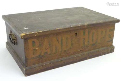 An early 20thC painted pine Missionary's bible box,