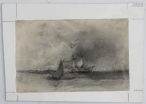 Indistinctly signed, 1832, Marine School, Grisaille