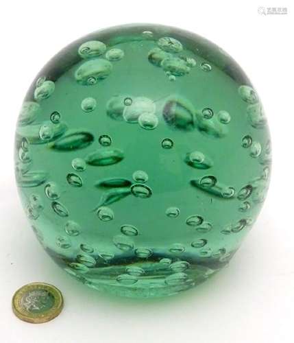 Victorian Glass : An Aqua ' Dump ' weight (often used